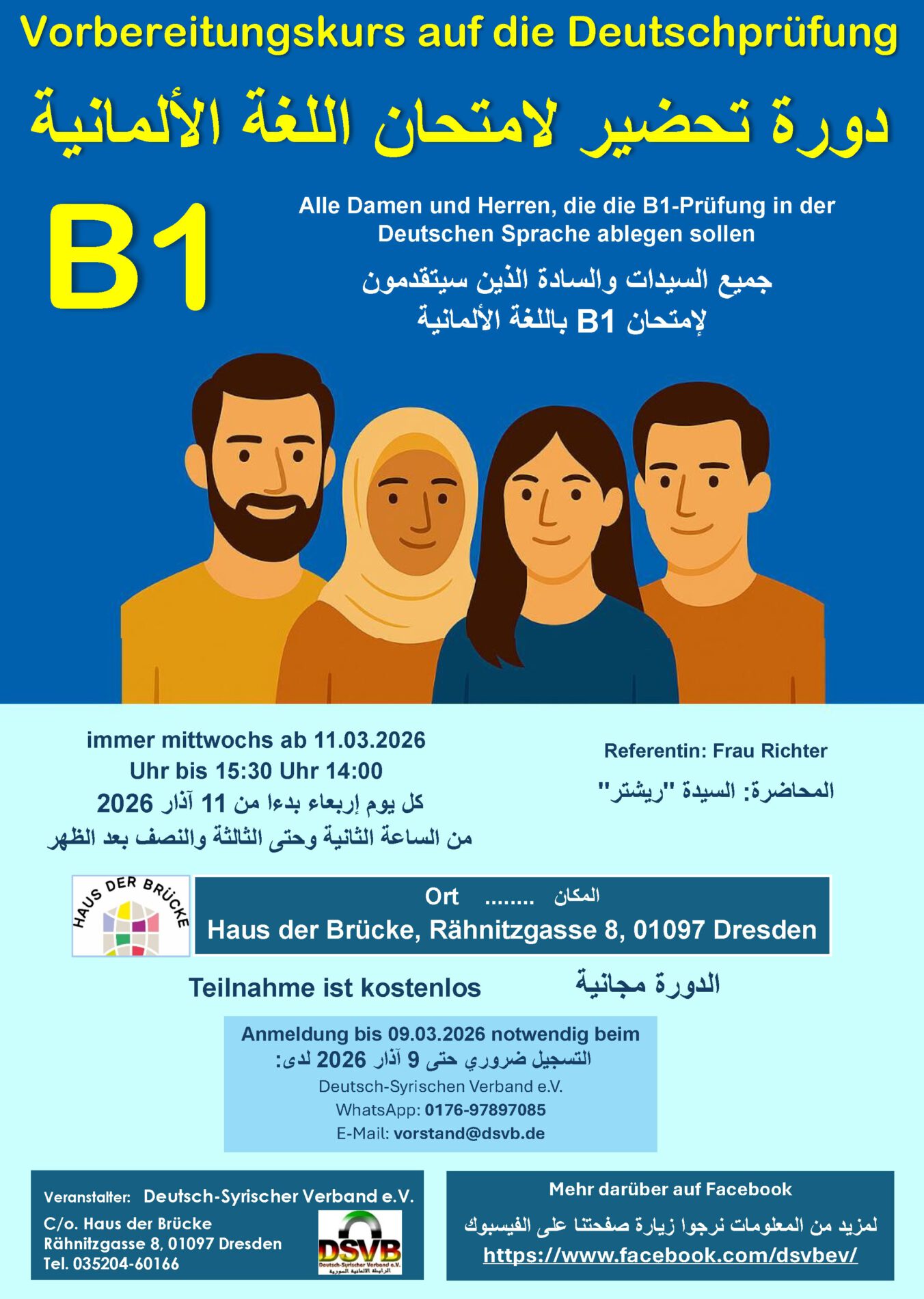 Vorbereitungskurs für deutschprüfung B1